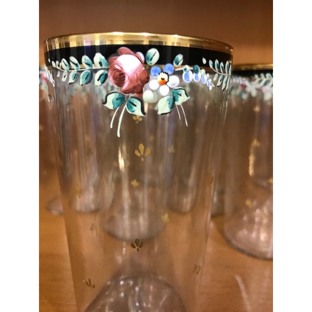 Hand Painted Gold Rims Italian Drinking Glasses Set of 12 Chairish