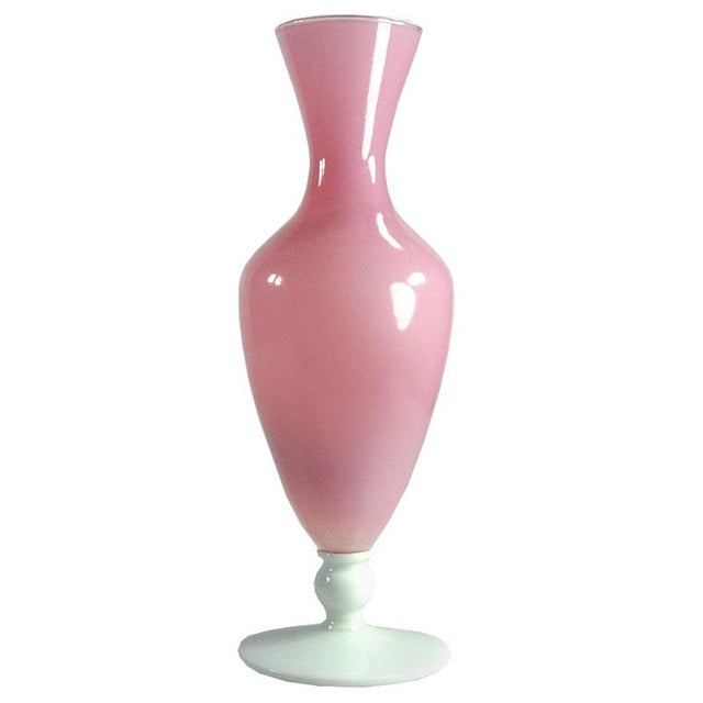 Italian Pink Glass Vase from Empoli, 1970s. For Sale - Image 9 of 9