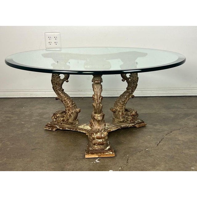 19th C. Italian Giltwood Tripod Table W/ Glass Top For Sale - Image 14 of 18