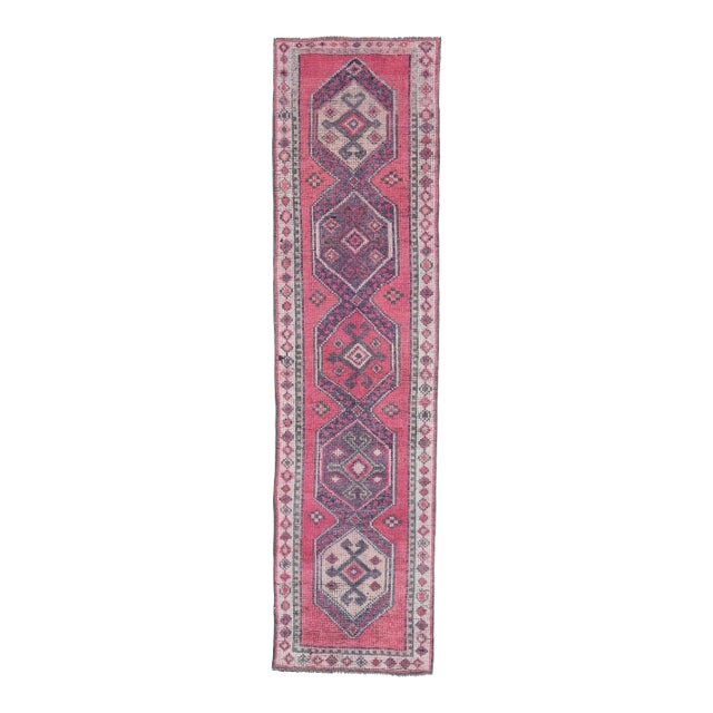 1970s Turkish Handmade Wool Runner Rug For Sale