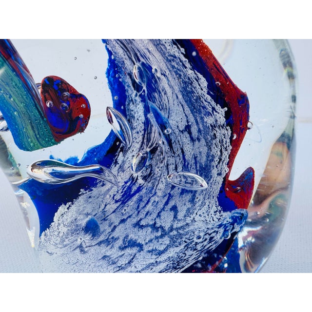 Vintage Abstract Studio Art Glass Sculpture 5" For Sale - Image 9 of 10