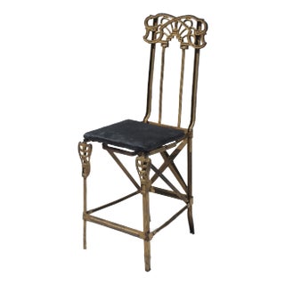Early 20th Century Antique Art Nouveau Cast Iron Folding Dance Hall Chair For Sale