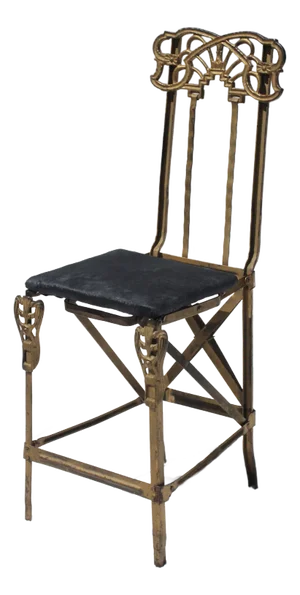 Early 20th Century Antique Art Nouveau Cast Iron Folding Dance Hall Chair
