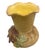 Vintage Italian Majolica Style Textured Ochre Pottery Vase With 3d Applied Floral Detail For Sale - Image 4 of 12