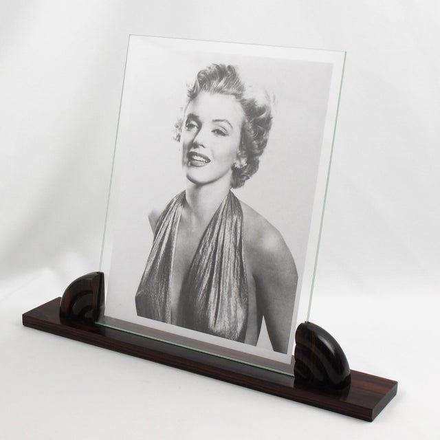 This stunning French Art Deco picture frame features a thick hand-rubbed Macassar wood plinth, complemented by the same...