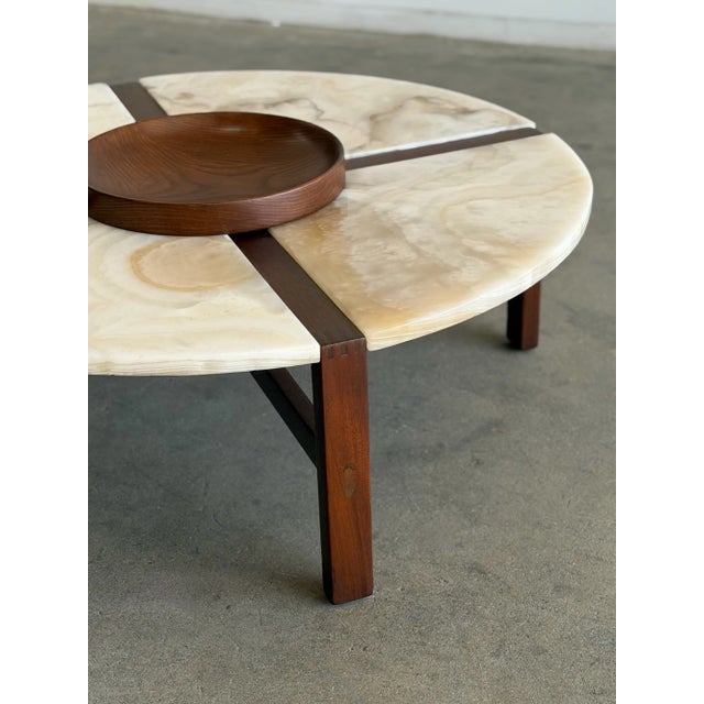 1970s Onyx Coffee Table With Removable Bowl by Edmond Spence For Sale In Los Angeles - Image 6 of 18