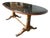 Early 20th Century Art Deco Period Walnut and Marble Table With Bronze Appliqués For Sale