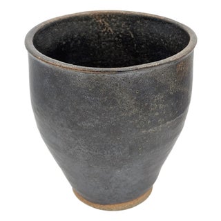Vintage Signed Studio Art Pottery Vase Mid Century Modern Ikebana Stoneware For Sale