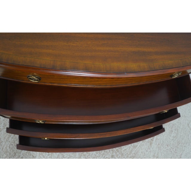 Maitland - Smith Maitland Smith Federal Style Mahogany Bowfront Chest of Drawers For Sale - Image 4 of 18