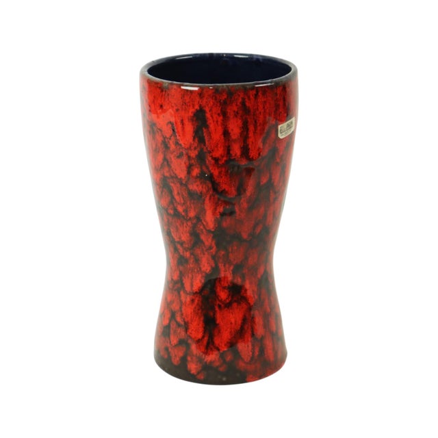 Vintage Red Vase in Fat Lava Glaze from Scheurich Keramik, 1960s For Sale - Image 4 of 11