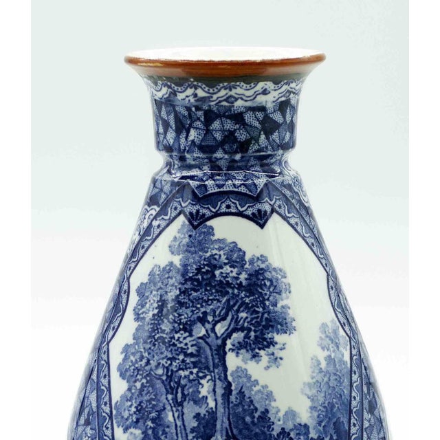 Ceramic Blue Vase by Franz Anton Mehlem, 19th Century For Sale - Image 3 of 7