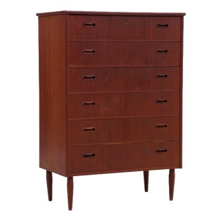Mid-Century Teak Chest of 6 Drawers, 1960s For Sale