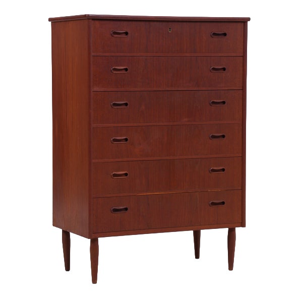 Mid-Century Teak Chest of 6 Drawers, 1960s For Sale