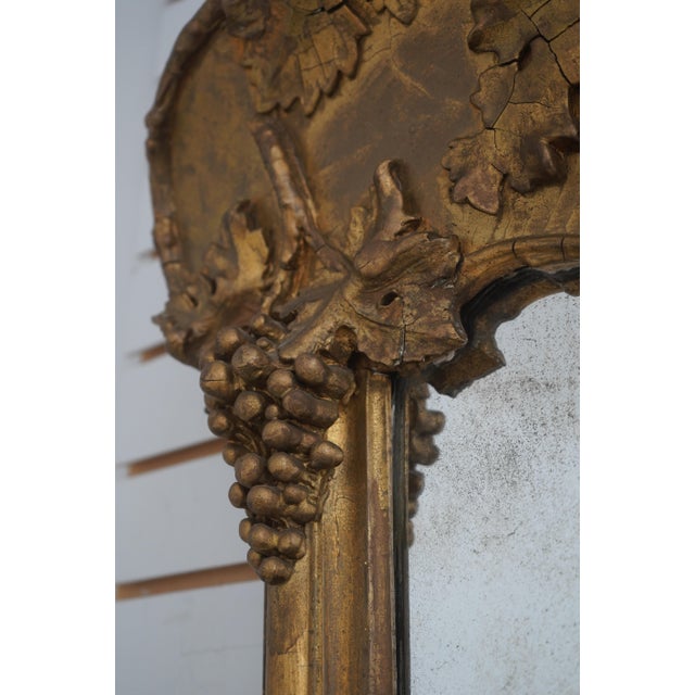 Antique Victorian Gold Gilt Grapevine Carved Mirror For Sale - Image 9 of 11