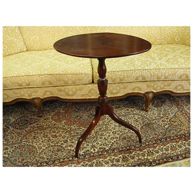 Beautiful handmade mahogany tilt top table, which served as both a tea table by day and a candle or lamp stand by night....