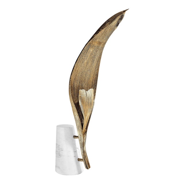 Palm Gold Aluminium Floor Lamp by Maeve For Sale