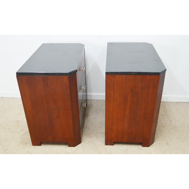 Brown Stickley Cherry Nightstands a Pair For Sale - Image 8 of 12