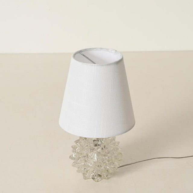 Round Rostrato Murano Glass and Brass Table Lamp from Barovier & Toso, Italy, 1940s For Sale - Image 4 of 14