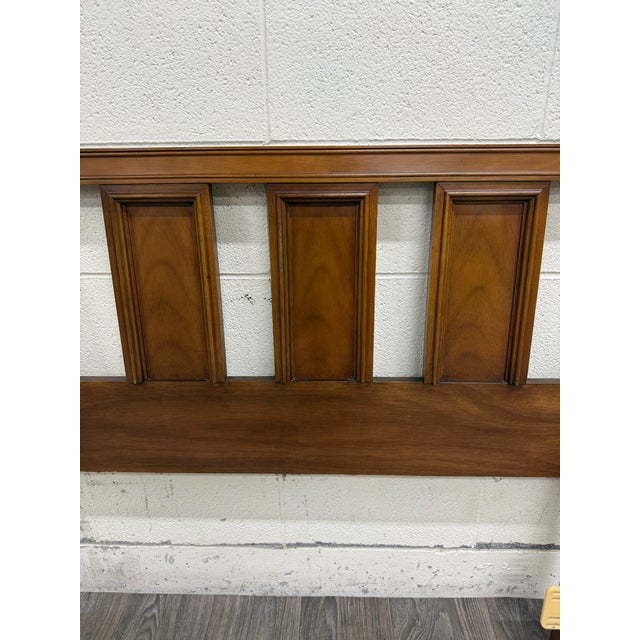 Vintage King Size Traditional Federal Style Raised Recessed Panel Headboard For Sale - Image 9 of 11