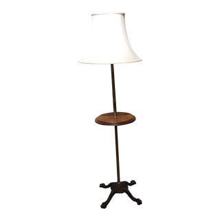 Late 19th Century Victorian Cast Iron Floor Lamp Table For Sale