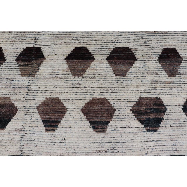 Textile Teal and Brown Geometric Tribal Rug by Keivan Woven Arts 9'5 X 11'6 For Sale - Image 7 of 12