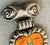 Metal 1980’s Dian Malouf Sterling Heart Pin/Brooch, Turquoise & Spiny Oyster Mosaic Center With Rope-Style Surround & Scroll Bar at the Top For Sale - Image 7 of 12