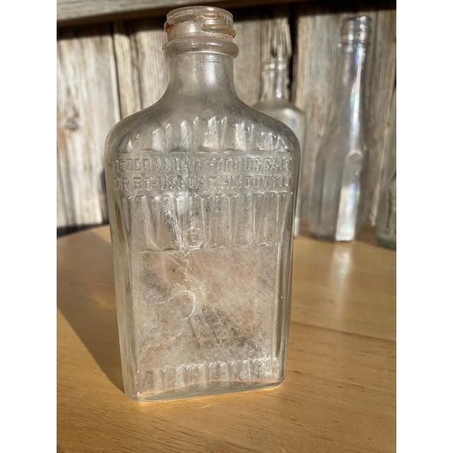 Early 20th Century Large Glass Apothecary Bottle Collection 7 Piece