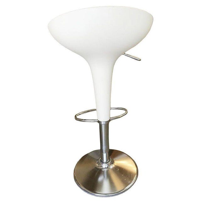 Philippe Starck Style White Modernist Stool and Table Set For Sale In Los Angeles - Image 6 of 9
