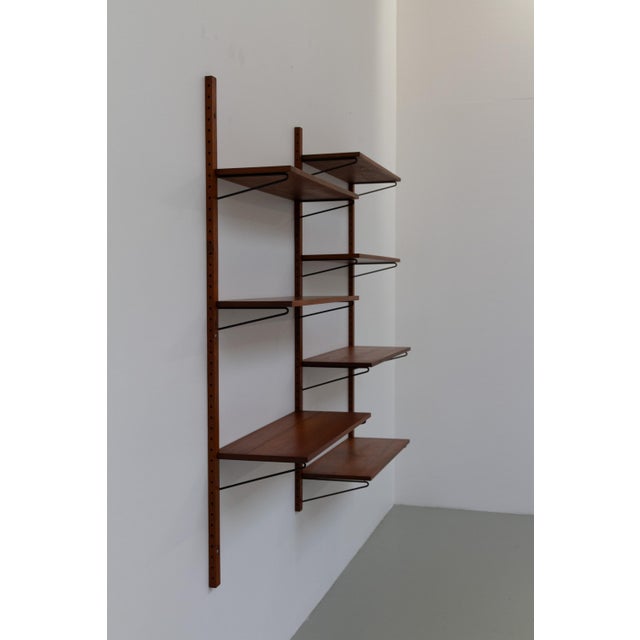 Mid-Century Modern Vintage Danish Wall Mounted Teak Shelving System, 1960s For Sale - Image 3 of 17