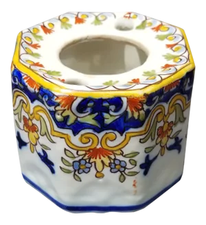 Antique French Faience Ink Pot