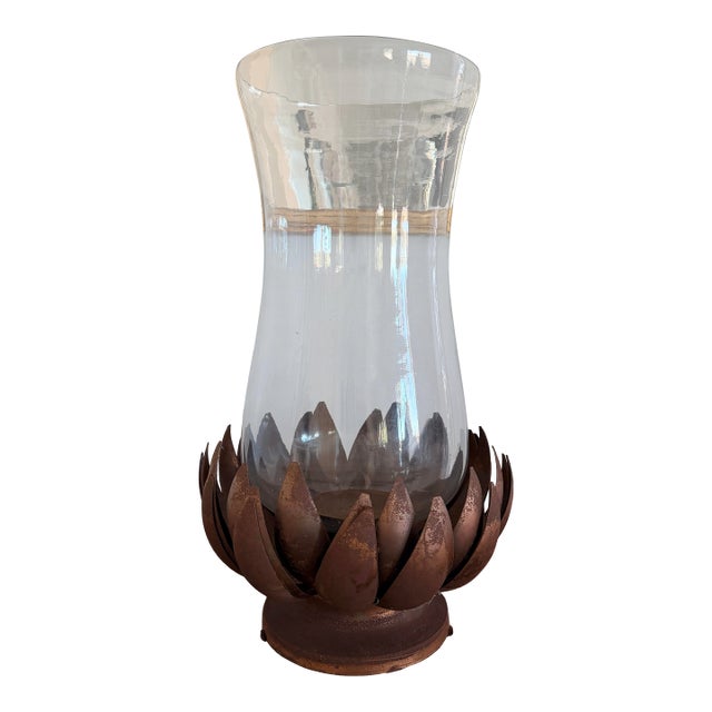 Weathered Copper Hurricane 21" Tall For Sale