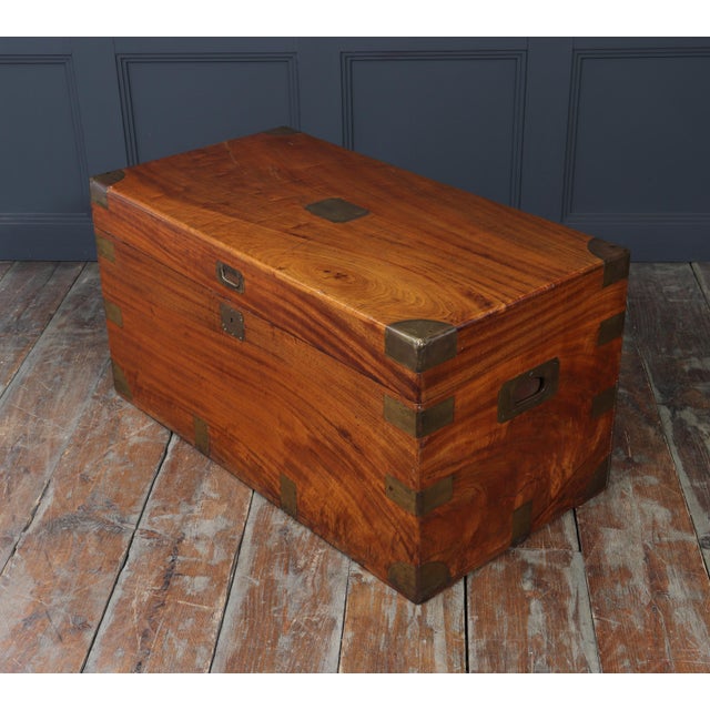 Antique Camphor Wood Military Campaign Chest, 1880 For Sale - Image 10 of 15