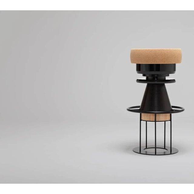 Black Tembo stool, note design studio Measures: Height 19 inches (low stool) or 30.3 inches (high stool) Diameter 14...