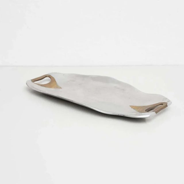 1950s Mid-Century Modern Decorative Metal Tray, 1950s For Sale - Image 5 of 10