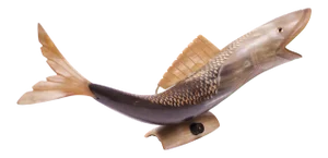 Vintage Cow Horn "Fish" Table Lamp
