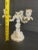 Ceramic Meissen Candelabra White and Gold Porcelain 3 Arm For Sale - Image 7 of 9