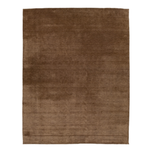 12x16 Apadana's Modern Gabbeh Hand-Loom Wool Area Rug in Chestnut Brown