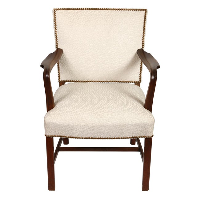 A refined pair of Kaare Klint–style armchairs, newly upholstered in sumptuous Dedar cream fabric. Drawing inspiration from...