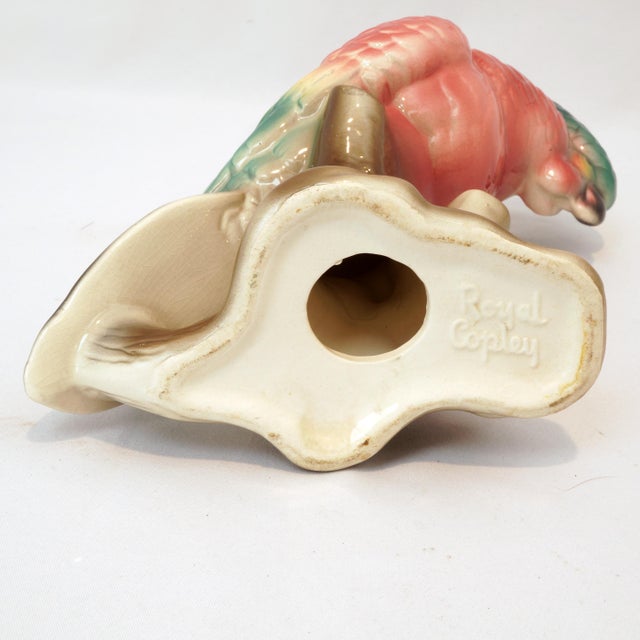 Dark Pink Mid Century 8” Royal Copley Cockatoo For Sale - Image 8 of 8
