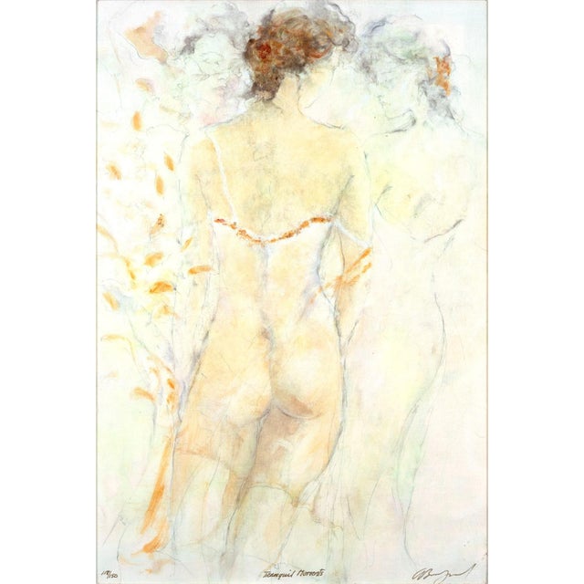 Contemporary Gary Benfield Tranquil Moments Signed Embellished Serigraph on Canvas 118/150 For Sale - Image 3 of 6