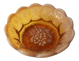 Fenton Carmel Opalescent Grape and Diamond Bowl