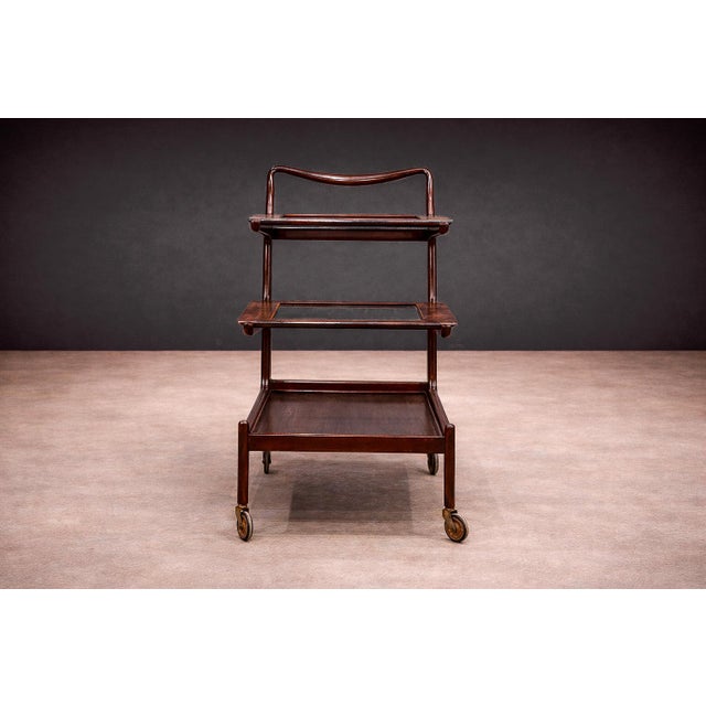 Wood Brazilian Mid-Century Modern Bar Cart in Rosewood, Carlo Hauner and Martin Eisler, 1950s - Lot 532 For Sale - Image 7 of 14
