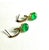 Green 14k Yellow Gold Hoop Drop Earrings With Cabochon Emeralds & Diamonds, A Pair For Sale - Image 8 of 8