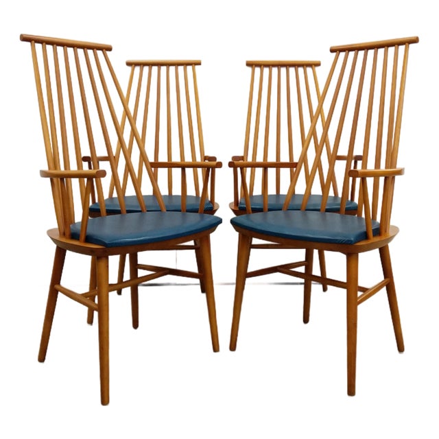 Set of 4 Vintage Danish Modern Armchairs For Sale