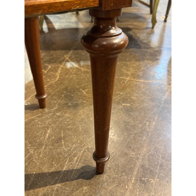 Early 20th Century Walnut Bench With Tufted Upholstery For Sale - Image 4 of 6