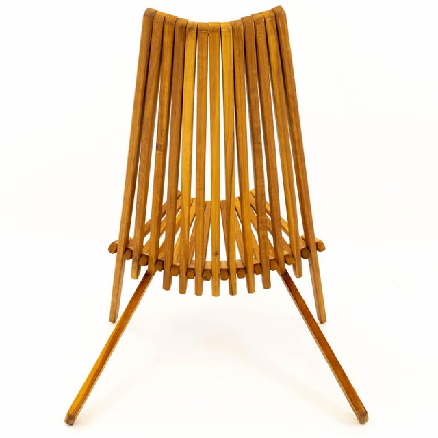 Vintage Mid Century Hans Wegner Style Danish Modern Teak Folding Slat Side Chair Chairish