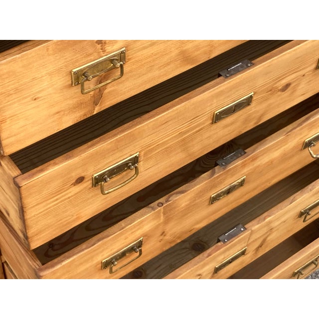 Wood Pine Chest of Six Drawers of Equal Depth For Sale - Image 7 of 15
