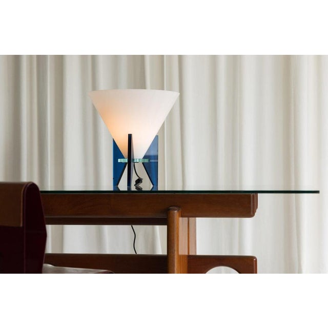 A striking embodiment of postmodern italian design, this exceptional ‘otero’ table lamp is a rare piece created by...
