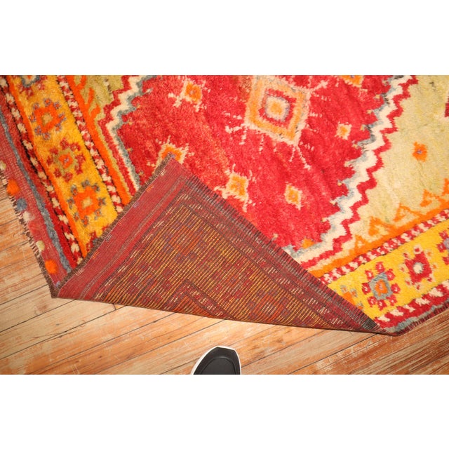 Boho Chic Vintage Zabihi Collection Turkish Tulu Square Carpet For Sale - Image 3 of 8
