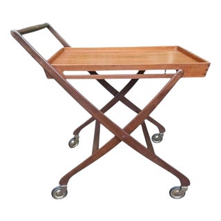 Mid-Century Modern Danish Folding Bar Cart from Svend Åge Madsen, 1960 For Sale